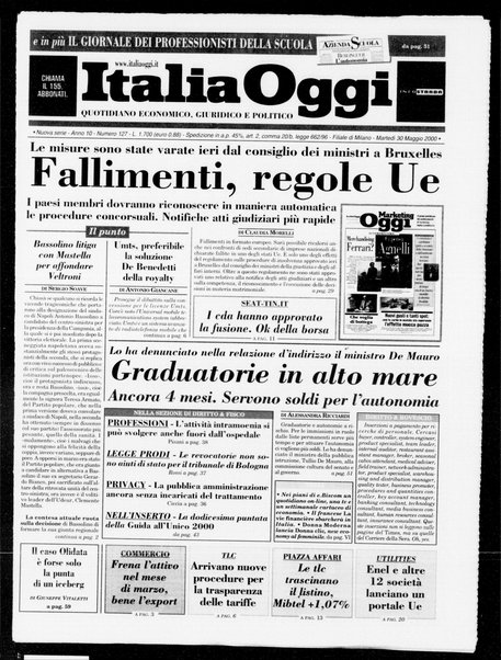 Italia oggi : quotidiano di economia finanza e politica